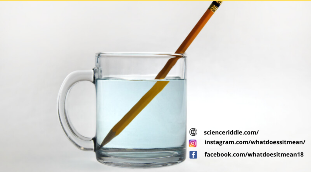 A pencil or straw kept in a glass or beaker seems to be broken if seen from a certain angle.Why?